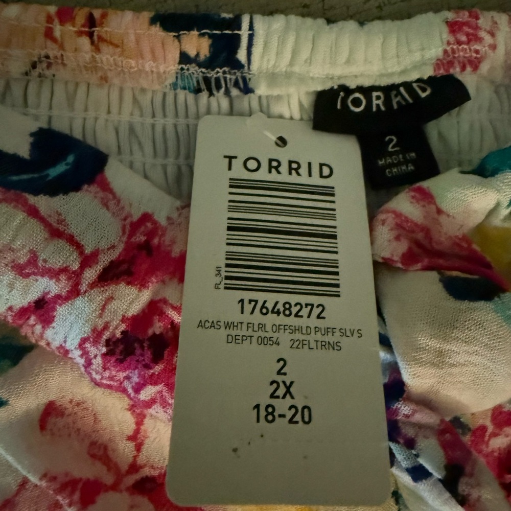 Torrid White Floral Off-Shoulder Dress - Picture 2 of 2
